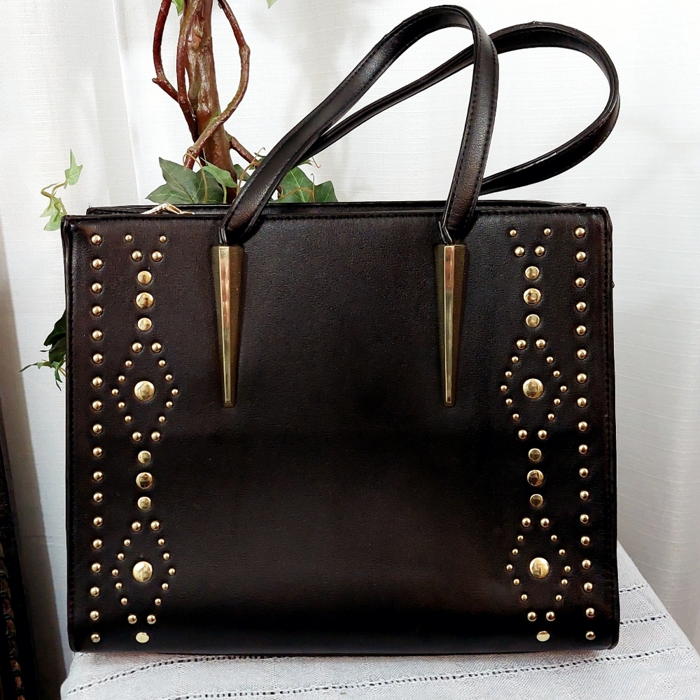 Faux leather tote